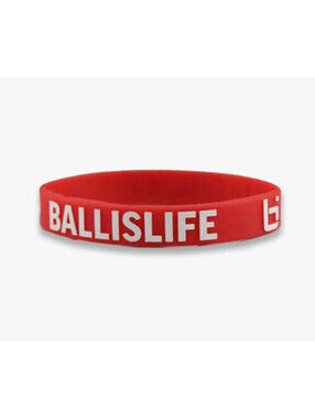 BALLISLIFE Basketball Silicone Bracelet Wristband Red White Ball Is Life